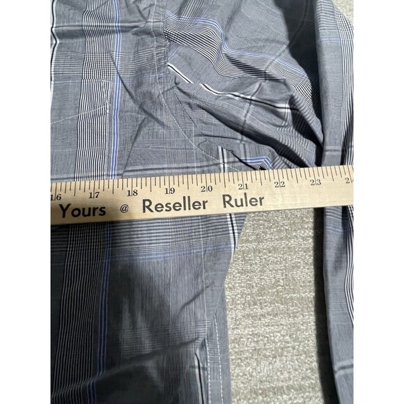 Tommy Hilfiger Shirt Men’s XL Gray Button Down Collared Plaid Custom Fit - Picture 7 of 10